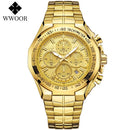 WWOOR Men's Watches Luxury Military Quartz Stainless Steel Old Watch Waterproof Chronograph Luminous Watch For Men Reloj Hombre