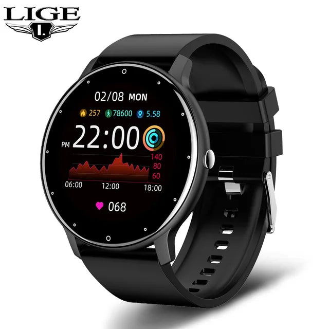 LIGE 2026 New Smart Watch Men Full Touch Screen Sport Fitness Watch IP67 Waterproof Bluetooth For Android ios smartwatch Men+box