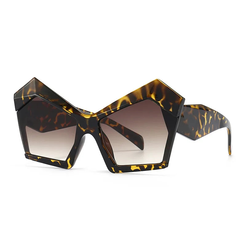 Fashion Oversized Irregular Cat Eye Sunglasses Women 2021 New Luxury Brand Designer Punk Big Frame Glasses Men Shades UV400