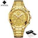 WWOOR Men's Watches Luxury Military Quartz Stainless Steel Old Watch Waterproof Chronograph Luminous Watch For Men Reloj Hombre