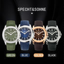 Specht&Sohne Brand Automatic Mechanical Watches Sports Wristwatches Green Sapphire Luminous 50M Waterproof  Relogio Masculino