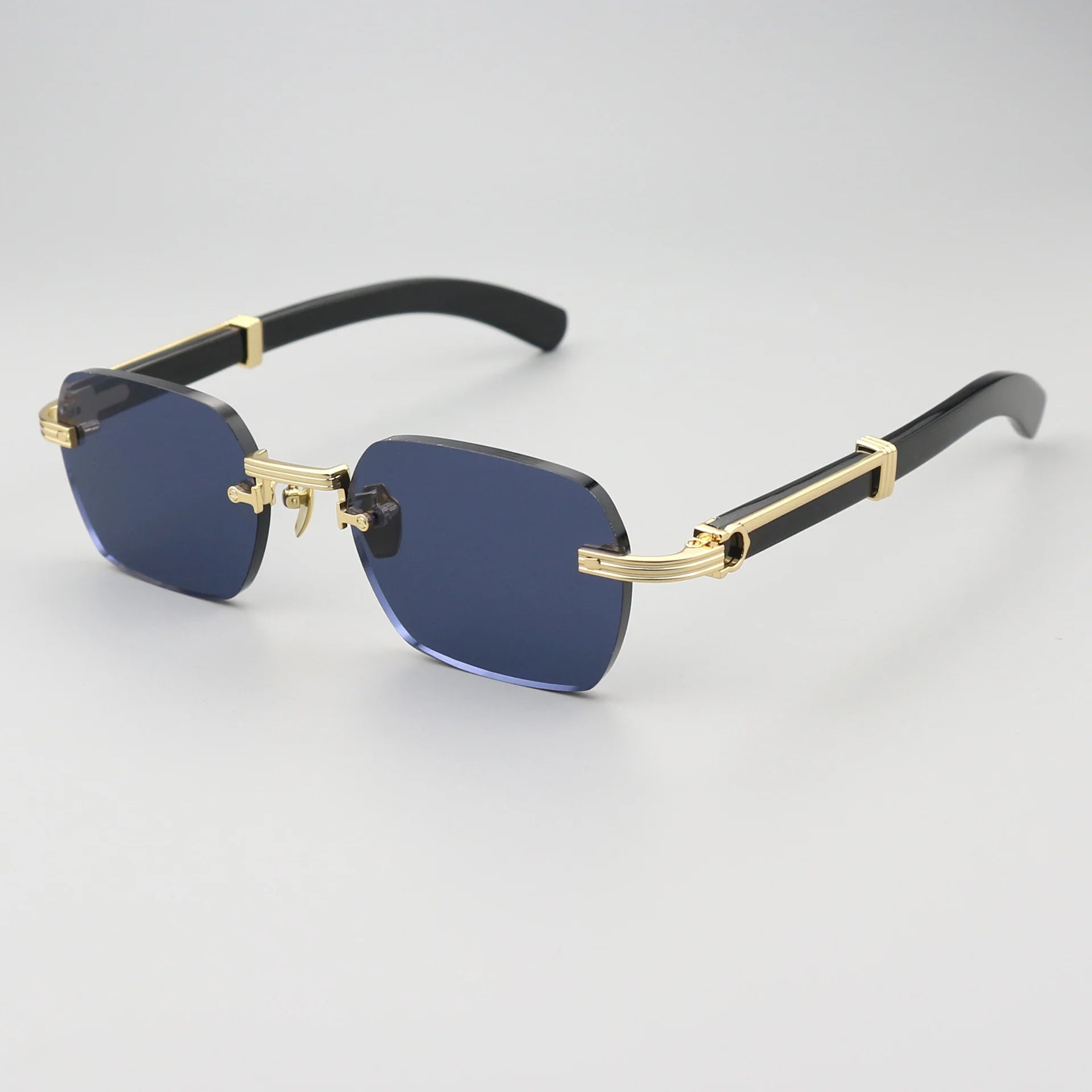 PENG handmade horn sunglasses with frameless design, UV400 protection, business and leisure dual-use, customizable prescription