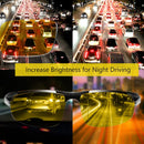 AOWEAR Mens Polarized Night Vision Glasses for Night Driving Rimless Aluminium Yellow Sunglasses Night Driver Anti-glare Eyewear