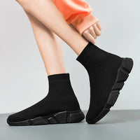 Classic Black High Top Sneakers For Men Women Designer knit Shoes Men's Casual Sneakers Comfortable Slip-on Women's Sports Shoes