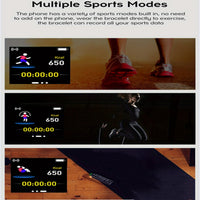 Sport Smart Watches Color Screen Life Waterproof Bluetooth Fitness Bracelet With Health Blood Pressure Heart Rate Sleep Monitor