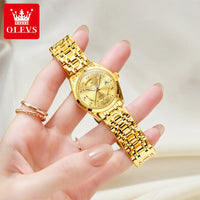 OLEVS Watches for Woman Original Steel Strap Classic Digital Dial Women's Watches Calendar Waterproof Quartz Wristwatch New 3666