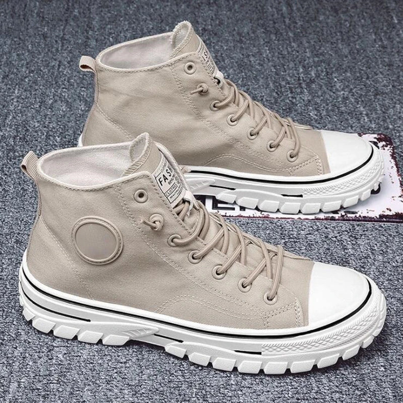 Men's High Top Sneakers 2025 New Canvas Shoes Fashion Male High Top Casual Skateboarding Vulcanized Shoes Brand Comfort Sneakers