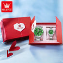 OLEVS Top Brand Couple Watches Trend Luxury Fine Steel Original Quartz Wristwatch for Lover Exquisite Gift Box Waterproof 2Pcs