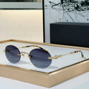 High Quality Sunglasses Rimless Women Alloy Black Retro Designer Luxury Brand Model Travel Party UV400 Men Fashion SUN GLASSES