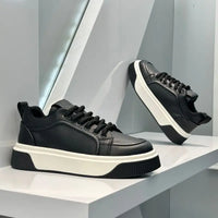Men Platform Sneakers  Autumn New Low Help Height Increase Comfortable Board Shoes Outdoor Non Slip Cross Tied Casual Shoes