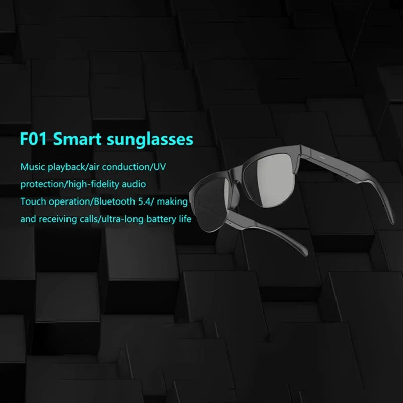 Lenovo Smart Bluetooth Sunglasses Glasses Call Outdoor Sports Headphones HIFI Black Technology Anti-touch UV For Men Women