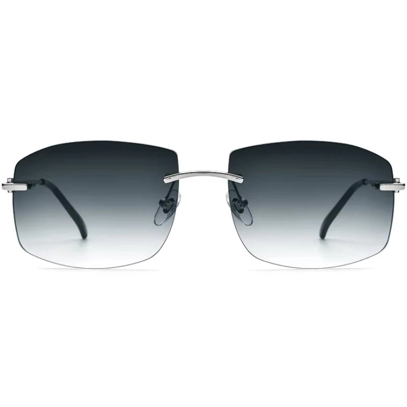 150248 Rimless Square Sunglasses for Men Women, Vintage Stylish Alloy Sun Glasses, Premium Personalized Fashion Shades 501293