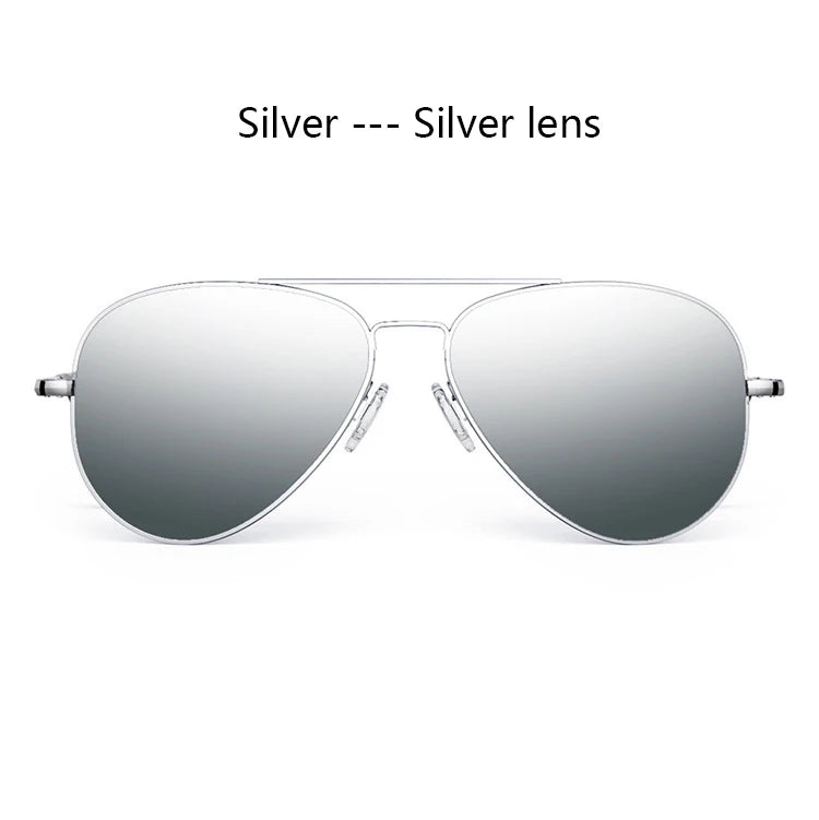 RE Sunglasses Man USA Army Military Aviation Pilot Sunglasses Glass Lens Woman Luxury Brand Retro Titanium Frame High Quality