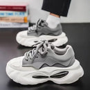 Chunky Sneakers Men Designer Soft Sole Sport Shoes Fashion Casual Microfiber Leather Upper Height Increased Platform White Shoes