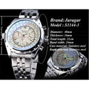 JARAGAR 212 Elegant Automatic Mechanical Watches for Man Hollowing Dial Chronograph Luminous Multifunctional Men Wristwatch