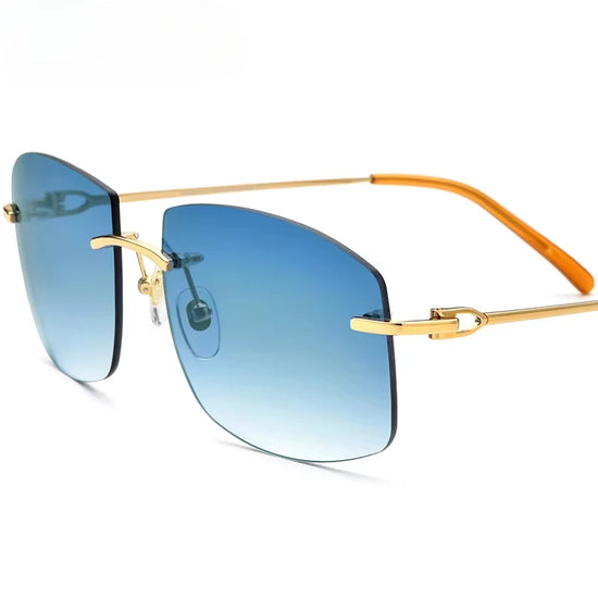 150248 Rimless Square Sunglasses for Men Women, Vintage Stylish Alloy Sun Glasses, Premium Personalized Fashion Shades 501293