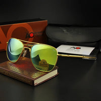 AO Pilot Sunglasses Men Top Quality Brand Designer AGX Tempered Glass Lens Sun Glasses Male