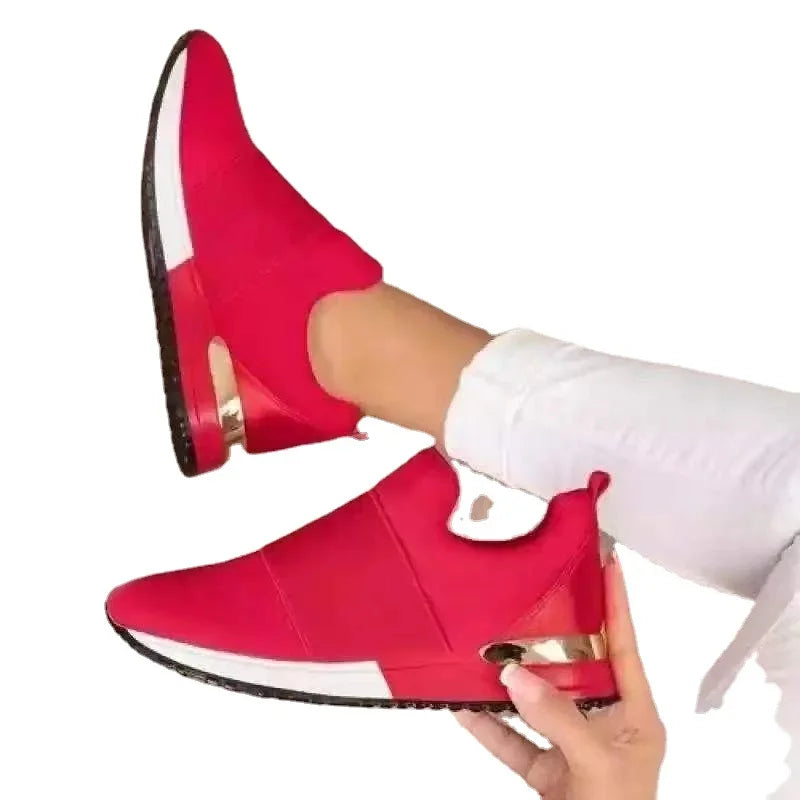 Women's Sneakers Breathable Mesh 2024 Hot Sale Spring Fashion Casual Comfortable Slip-On Solid Color Ladies Vulcanize Shoes