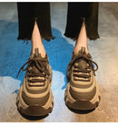 2024 New Sneakers Women Casual White Shoes Fashion Height Increasing Thick Bottom Spring Platform Leather Woman Chunky Sneakers