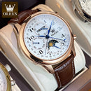OLEVS 6667 Men's Watch Fashion Number Scale Mechanical Watch For Men Top Brand Original Moonswatch Waterproof Man Hand Clock
