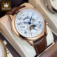 OLEVS 6667 Men's Watch Fashion Number Scale Mechanical Watch For Men Top Brand Original Moonswatch Waterproof Man Hand Clock