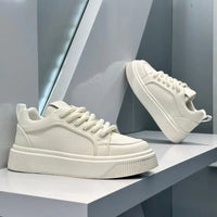 Men Platform Sneakers  Autumn New Low Help Height Increase Comfortable Board Shoes Outdoor Non Slip Cross Tied Casual Shoes