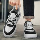 Men's Sneakers Platform Casual Shoes Fashion Outdoor Breathable Flats Lightweight White Running Shoes Lace-up Leather Men Shoes