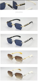 PENG handmade horn sunglasses with frameless design, UV400 protection, business and leisure dual-use, customizable prescription