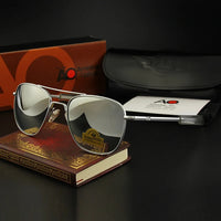 AO Pilot Sunglasses Men Top Quality Brand Designer AGX Tempered Glass Lens Sun Glasses Male
