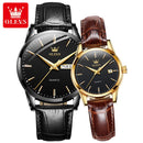 OLEVS 6898 Couple Watches Luxury Original Fashion Brand Waterproof Luminous Quartz Wristwatch Calendar Design For Date Sport
