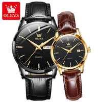 OLEVS 6898 Couple Watches Luxury Original Fashion Brand Waterproof Luminous Quartz Wristwatch Calendar Design For Date Sport