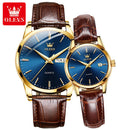 OLEVS 6898 Couple Watches Luxury Original Fashion Brand Waterproof Luminous Quartz Wristwatch Calendar Design For Date Sport