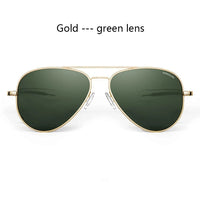 RE Sunglasses Man USA Army Military Aviation Pilot Sunglasses Glass Lens Woman Luxury Brand Retro Titanium Frame High Quality