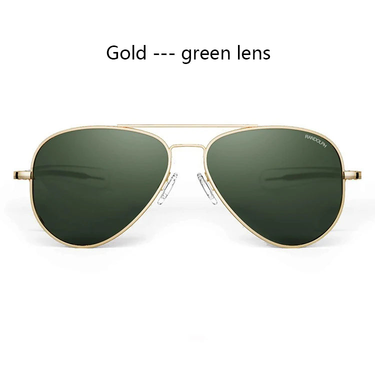 RE Sunglasses Man USA Army Military Aviation Pilot Sunglasses Glass Lens Woman Luxury Brand Retro Titanium Frame High Quality