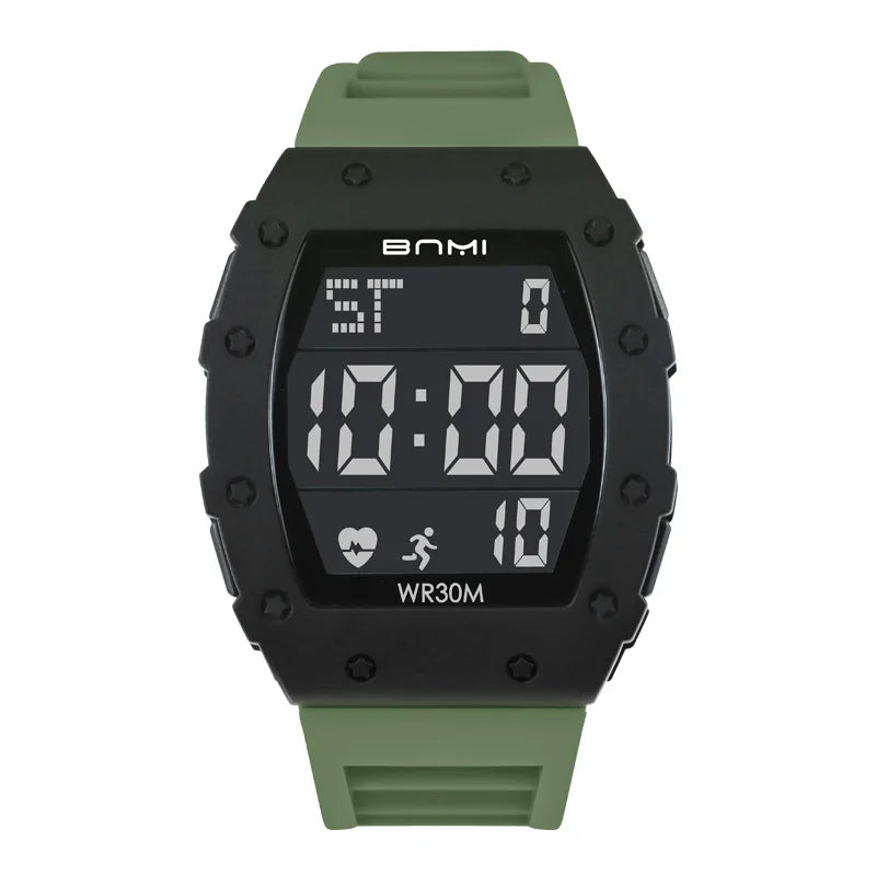 Watches For Man Fashion Sport Stopwatch Alarm Clock Silicone Strap Multifunctional Waterproof Fitness LED Electronic Watch