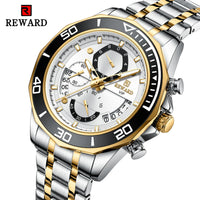 Fashion Watch Men Quartz Waterproof Luminous Hands Chronograph Men's Watches Stainless Steel Man Watch Male Clock
