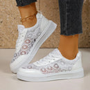 Women Sneakers Fashion Breathable Lace Flower Mesh Designer Shoes 2026 New Lightweight Loafers Female Casual Comfort Sneakers