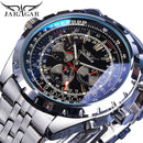 JARAGAR 212 Elegant Automatic Mechanical Watches for Man Hollowing Dial Chronograph Luminous Multifunctional Men Wristwatch