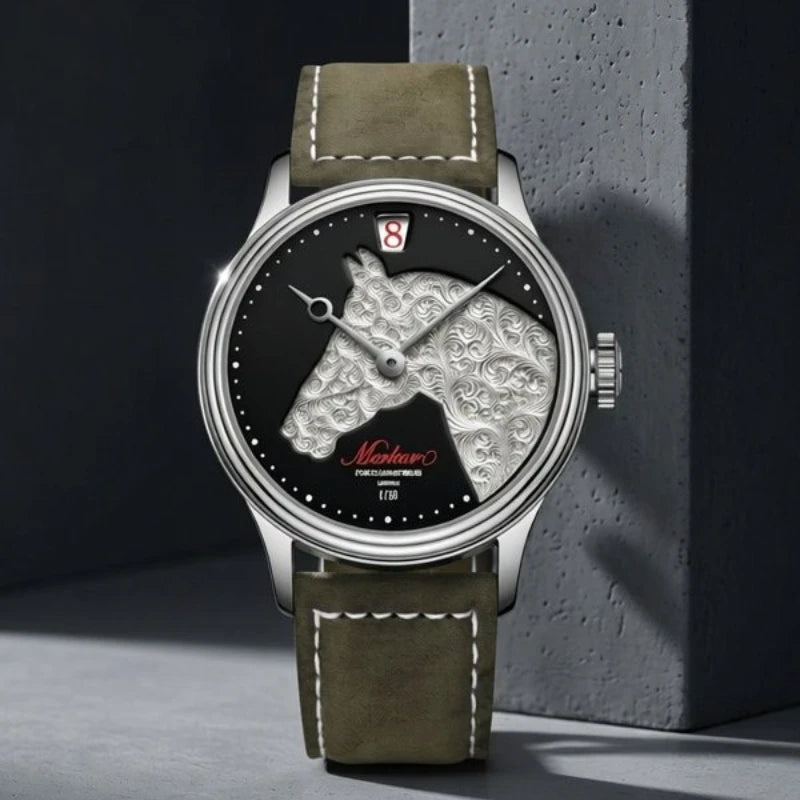 [Limited To 50 Pieces] [Hand Engraving] Automatic Mechanical Watch for Men's Sapphire Waterproof When Engraving and Jumping