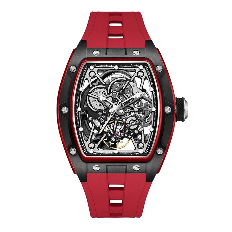 2026 New Automatic watch retro style wholesale mechanical wristwatches skeleton carve waterproof leather no logo mens watch