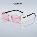 36PCS Rimless Sunglasses for Men and Women, Rectangle Gradient Lens, Metal Frame, Colored Lenses, Unisex Eyewear, Luxury Fashion