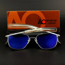 AO Pilot Sunglasses Men Top Quality Brand Designer AGX Tempered Glass Lens Sun Glasses Male