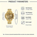 2026Men's Business Watch Steel Strip Quartz Watch Multi functional Digital Scale Three eye Watch Set