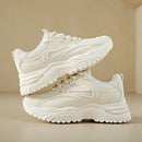 White Sneakers Women 2024 New Leather Chunky Sneakers Women's Sports Shoes Thick Tennis Vulcanized Shoes Basket Platform Shoes