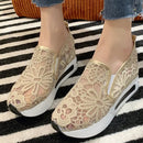 Classic Black Embroider Sneakers for Women 2025 Comfortable Breathable Mesh Casual Shoes Woman Lightweight Platform Shoes Mujer