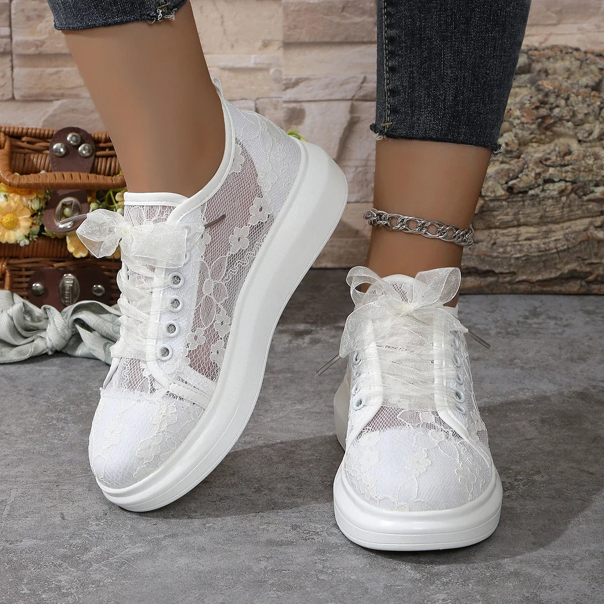Women Sneakers 2025 New Fashion Summer Casual White Shoes Lace Canvas Breathable Designer Shoes Woman Sneakers Zapatos De Mujer