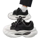 Chunky Sneakers Men Designer Soft Sole Sport Shoes Fashion Casual Microfiber Leather Upper Height Increased Platform White Shoes