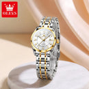 OLEVS Watches for Woman Original Steel Strap Classic Digital Dial Women's Watches Calendar Waterproof Quartz Wristwatch New 3666