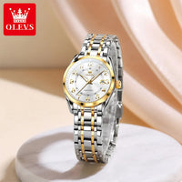 OLEVS Watches for Woman Original Steel Strap Classic Digital Dial Women's Watches Calendar Waterproof Quartz Wristwatch New 3666
