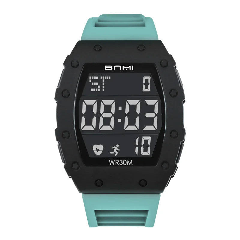 Watches For Man Fashion Sport Stopwatch Alarm Clock Silicone Strap Multifunctional Waterproof Fitness LED Electronic Watch